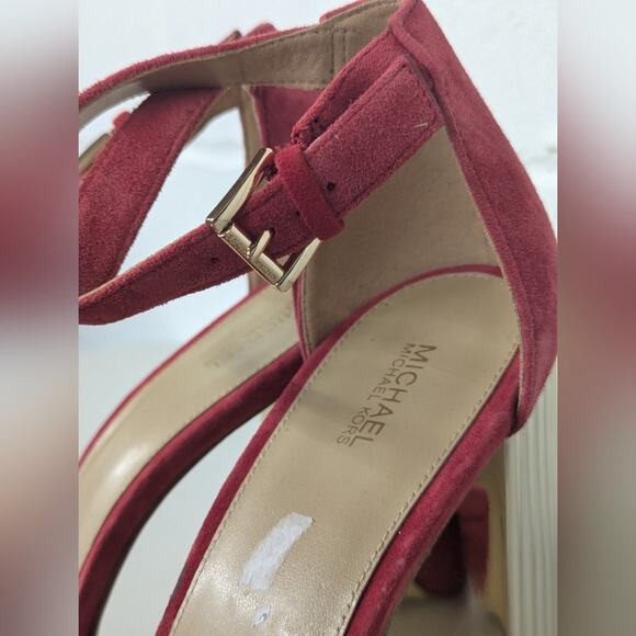 new MICHAEL MICHAEL KORS Women's Porter Ankle-Strap Block-Heel Sandals sz10 - Picture 7 of 10